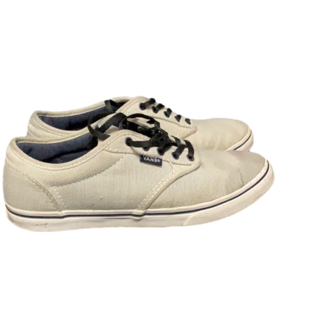 VANS- black and white pinstripe sneakers